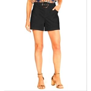 INC International Concepts Clean Solid Black Shorts w/ Belt | Size: 8